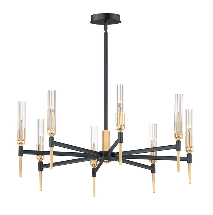 Myhouse Lighting Maxim - 16128CLBKAB - LED Chandelier - Flambeau - Black / Antique Brass