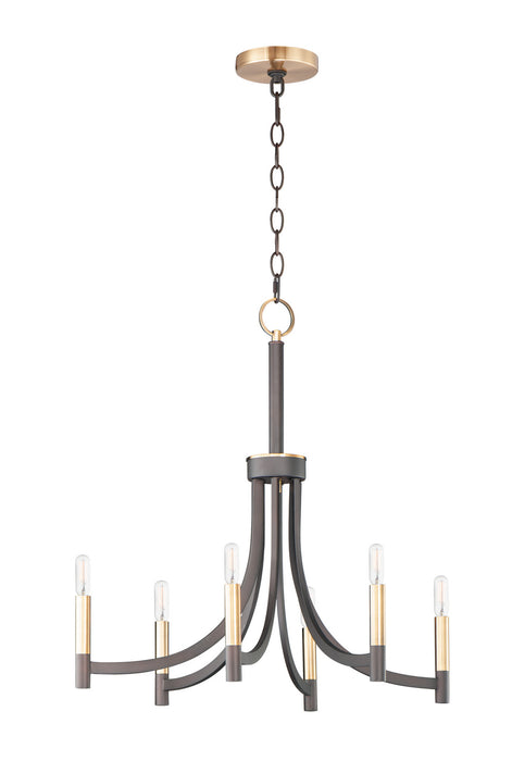 Myhouse Lighting Maxim - 21526BZAB - Six Light Chandelier - Lyndon - Bronze / Antique Brass