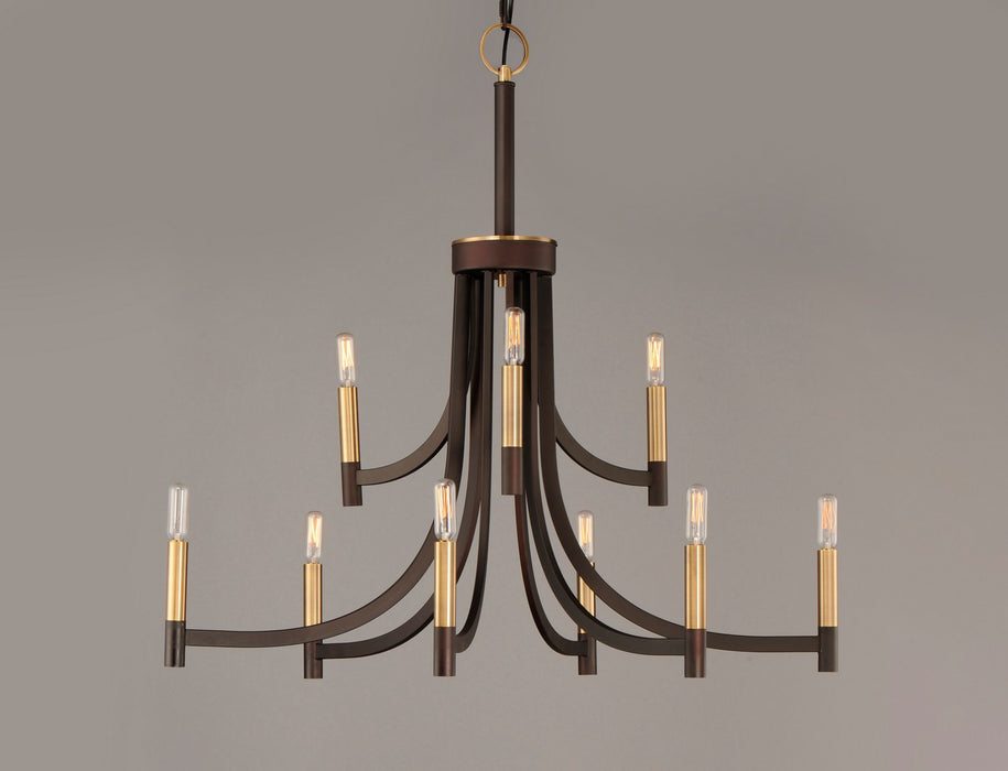 Myhouse Lighting Maxim - 21529BZAB - Nine Light Chandelier - Lyndon - Bronze / Antique Brass