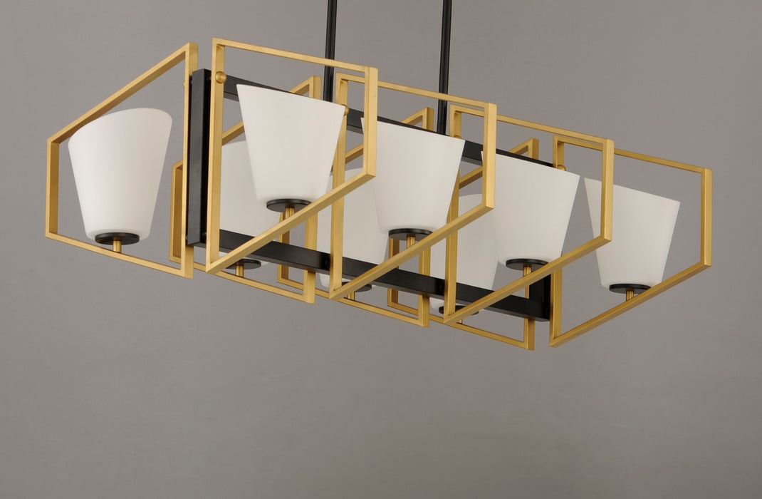 Myhouse Lighting Maxim - 26358SWGLDBK - Eight Light Linear Pendant - Oblique - Gold / Black