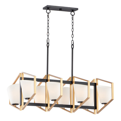 Myhouse Lighting Maxim - 26358SWGLDBK - Eight Light Linear Pendant - Oblique - Gold / Black