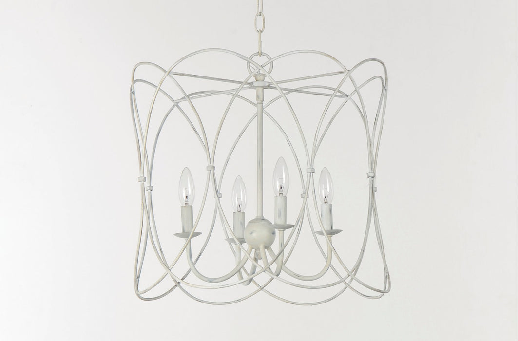 Myhouse Lighting Maxim - 27594WWT - Four Light Chandelier - Trellis - Weathered White