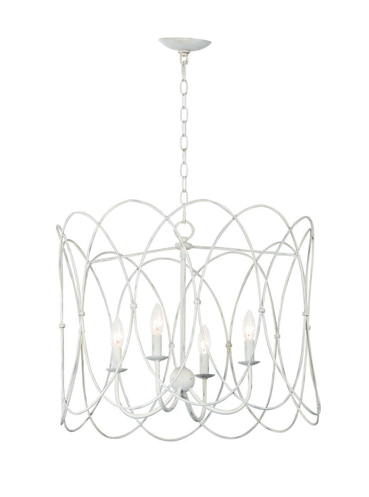 Myhouse Lighting Maxim - 27594WWT - Four Light Chandelier - Trellis - Weathered White