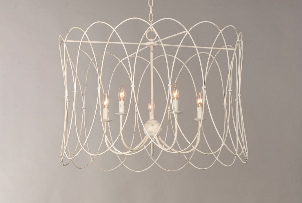 Myhouse Lighting Maxim - 27596WWT - Five Light Chandelier - Trellis - Weathered White