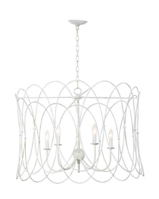 Myhouse Lighting Maxim - 27596WWT - Five Light Chandelier - Trellis - Weathered White