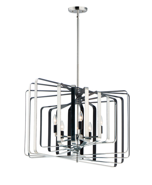 Myhouse Lighting Maxim - 28677PNBK - Five Light Pendant - Radial - Polished Nickel / Black