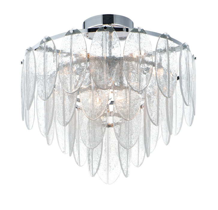 Myhouse Lighting Maxim - 30730CLWTPC - Nine Light Flush Mount - Glacier - White / Polished Chrome