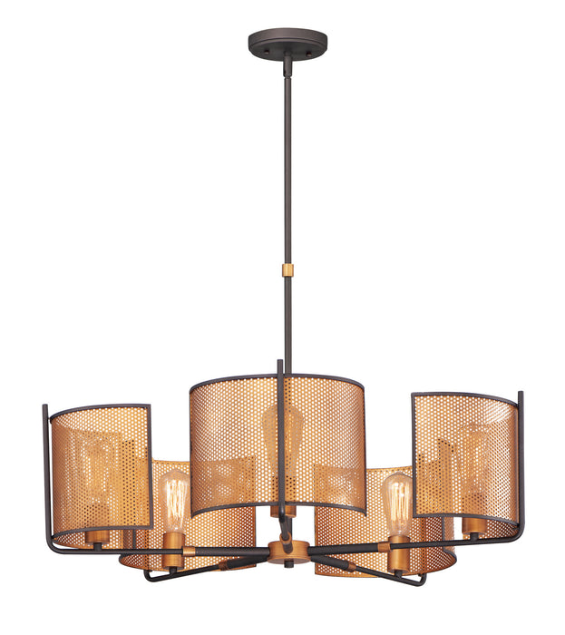 Myhouse Lighting Maxim - 31215OIAB - Five Light Chandelier - Caspian - Oil Rubbed Bronze / Antique Brass