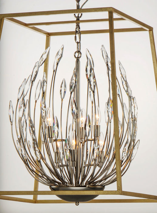 Myhouse Lighting Maxim - 32406BCPNGL - Six Light Pendant - Bouquet - Polished Nickel / Gold Leaf