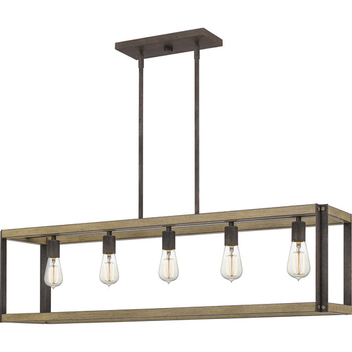 Myhouse Lighting Quoizel - FNN542RK - Five Light Island Chandelier - Finn - Rustic Black