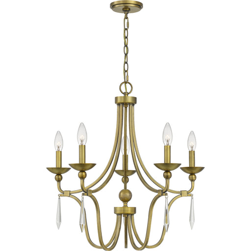 Myhouse Lighting Quoizel - JOU5025AB - Five Light Chandelier - Joules - Aged Brass