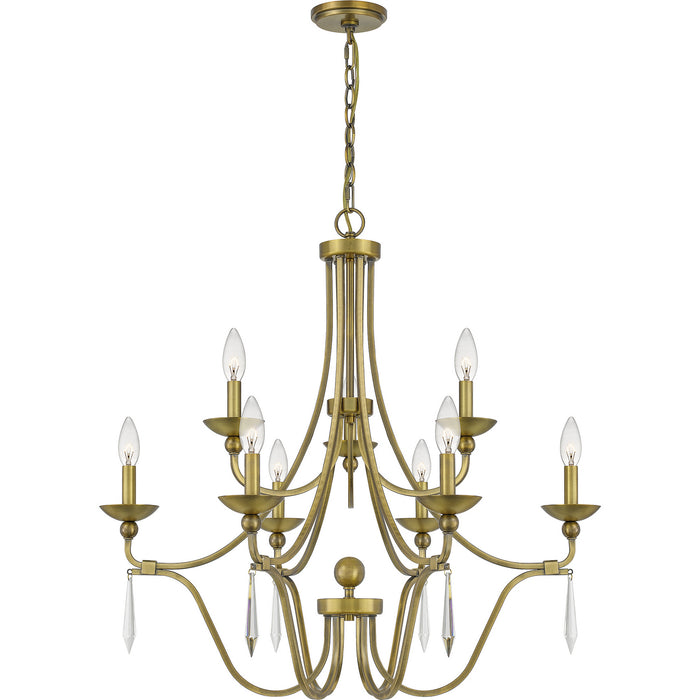 Myhouse Lighting Quoizel - JOU5032AB - Nine Light Chandelier - Joules - Aged Brass