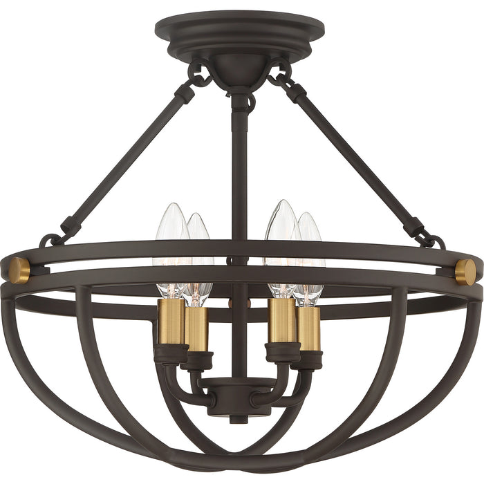 Myhouse Lighting Quoizel - SRG1716WT - Four Light Semi-Flush Mount - Sergeant - Western Bronze