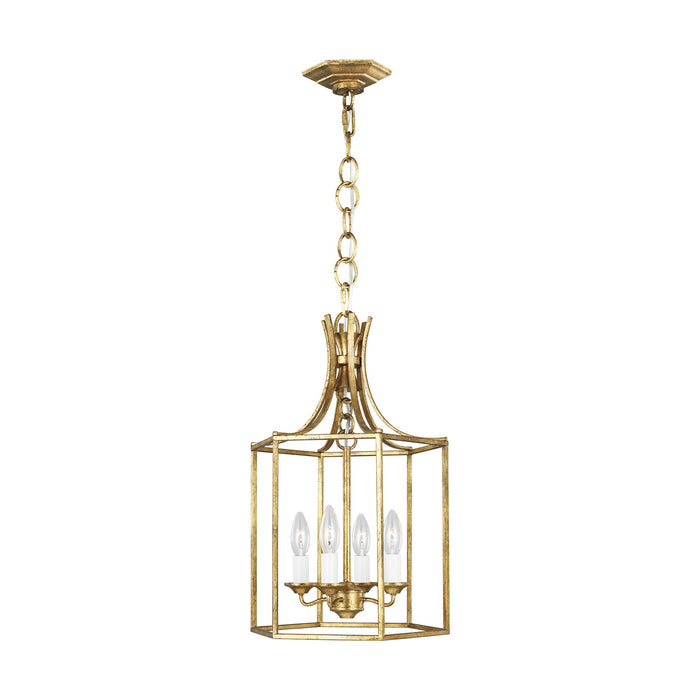 Myhouse Lighting Visual Comfort Studio - AC1004ADB - Four Light Pendant - Bantry House - Antique Gild