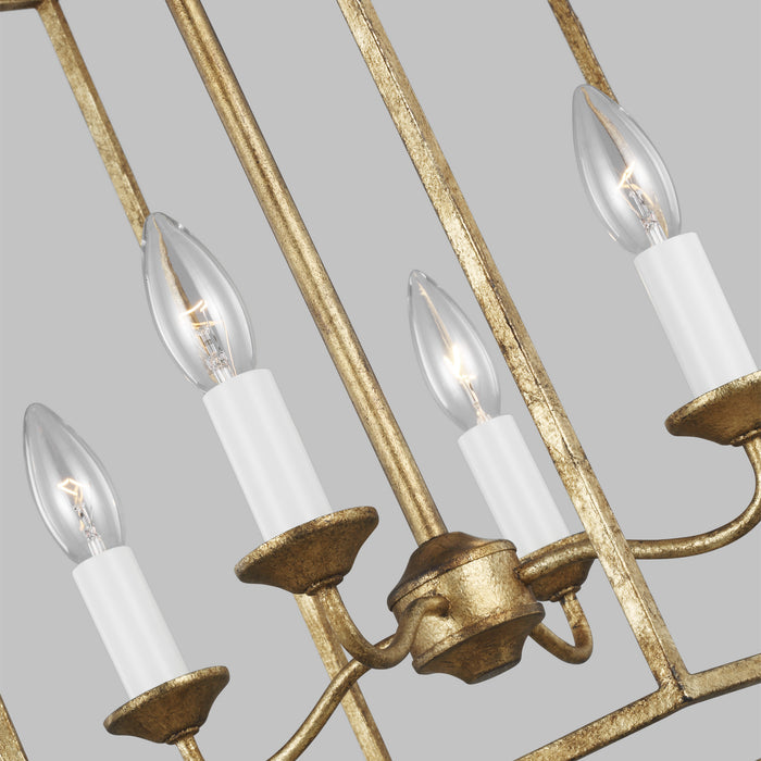 Myhouse Lighting Visual Comfort Studio - AC1014ADB - Four Light Pendant - Bantry House - Antique Gild