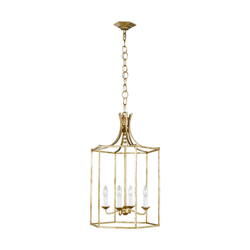 Myhouse Lighting Visual Comfort Studio - AC1014ADB - Four Light Pendant - Bantry House - Antique Gild