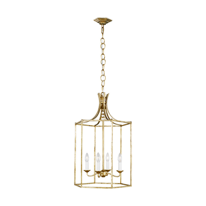 Myhouse Lighting Visual Comfort Studio - AC1014ADB - Four Light Pendant - Bantry House - Antique Gild