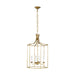 Myhouse Lighting Visual Comfort Studio - AC1014ADB - Four Light Pendant - Bantry House - Antique Gild