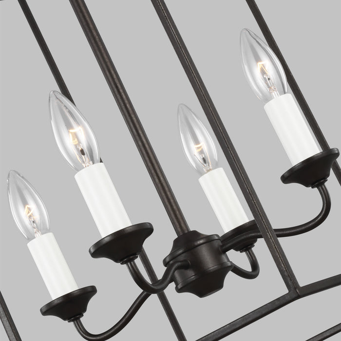 Myhouse Lighting Visual Comfort Studio - AC1014SMS - Four Light Pendant - Bantry House - Smith Steel