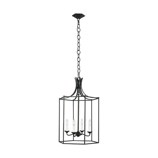 Myhouse Lighting Visual Comfort Studio - AC1014SMS - Four Light Pendant - Bantry House - Smith Steel