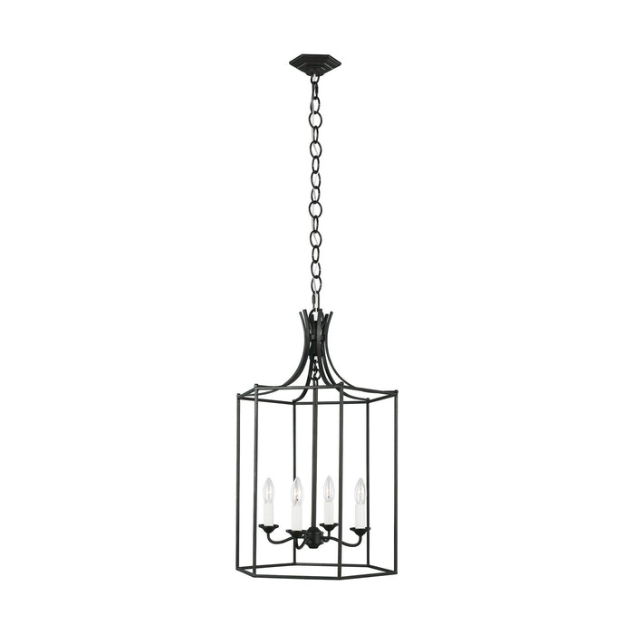 Myhouse Lighting Visual Comfort Studio - AC1014SMS - Four Light Pendant - Bantry House - Smith Steel