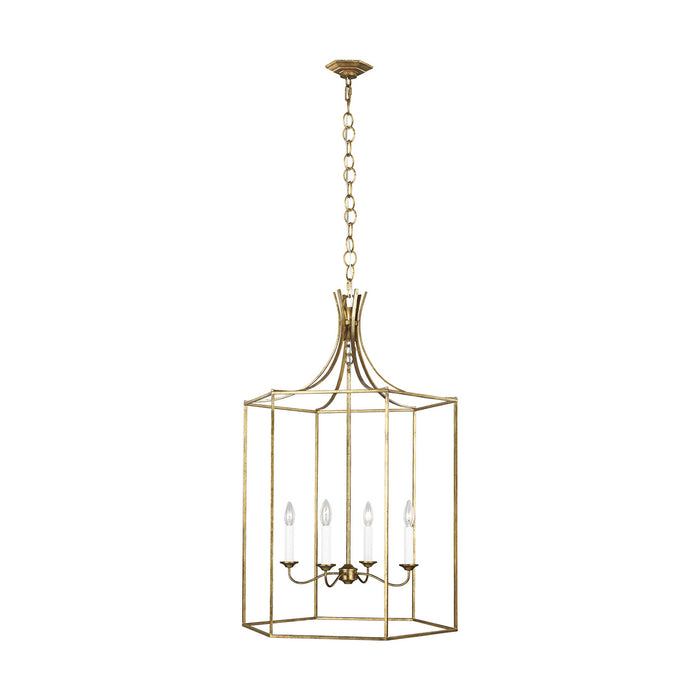 Myhouse Lighting Visual Comfort Studio - AC1024ADB - Four Light Pendant - Bantry House - Antique Gild