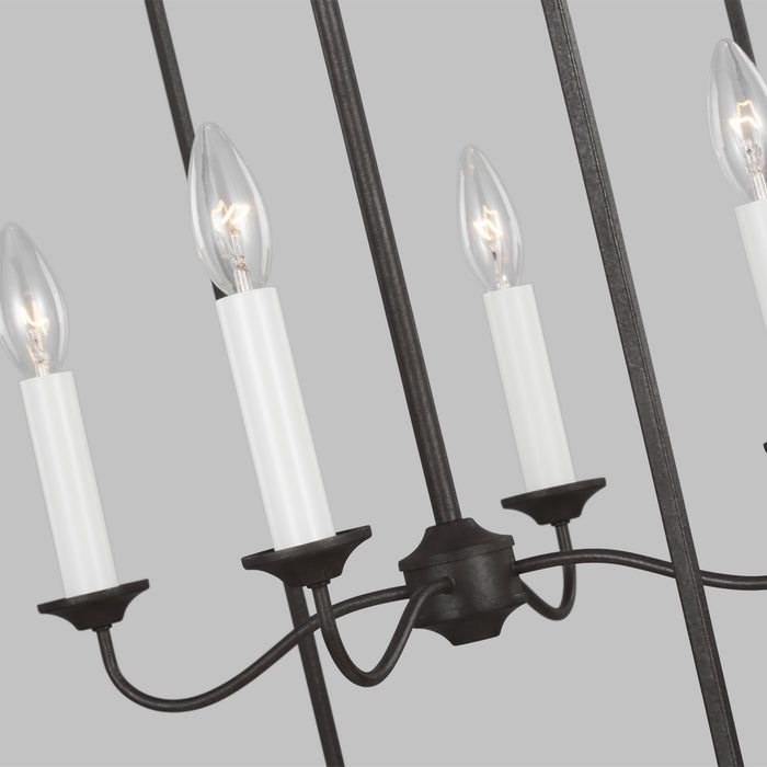 Myhouse Lighting Visual Comfort Studio - AC1024SMS - Four Light Pendant - Bantry House - Smith Steel