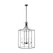 Myhouse Lighting Visual Comfort Studio - AC1024SMS - Four Light Pendant - Bantry House - Smith Steel