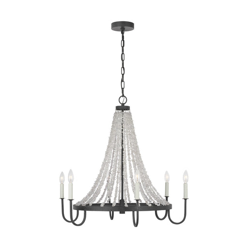 Myhouse Lighting Visual Comfort Studio - AC1066DWZ - Six Light Chandelier - Leon - Dark Weathered Zinc