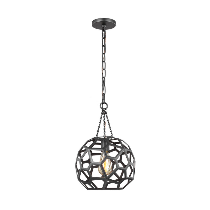 Myhouse Lighting Visual Comfort Studio - AP1051MBK - One Light Pendant - Feccetta - Midnight Black