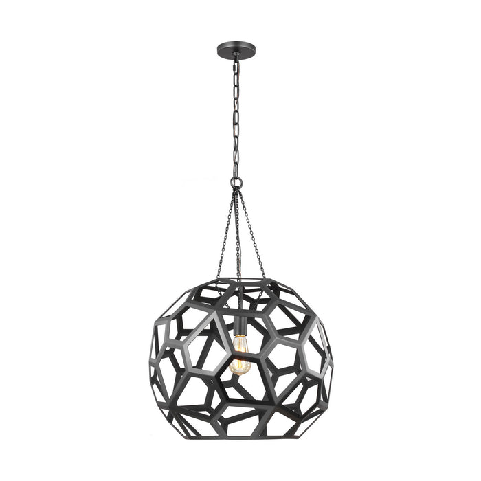 Myhouse Lighting Visual Comfort Studio - AP1071MBK - One Light Pendant - Feccetta - Midnight Black