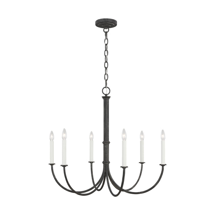 Myhouse Lighting Visual Comfort Studio - CC1146IO - Six Light Chandelier - Champlain - Iron Oxide