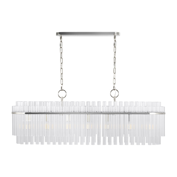 Myhouse Lighting Visual Comfort Studio - CC1307PN - Seven Light Linear Chandelier - Beckett - Polished Nickel