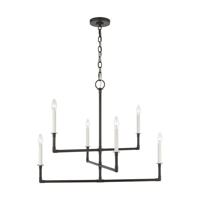 Myhouse Lighting Visual Comfort Studio - CC1346AI - Six Light Chandelier - Bayview - Aged Iron