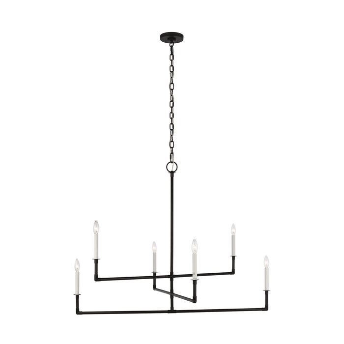 Myhouse Lighting Visual Comfort Studio - CC1356AI - Six Light Chandelier - Bayview - Aged Iron