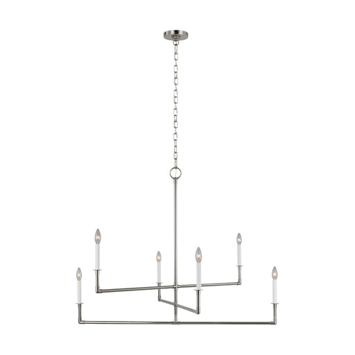 Myhouse Lighting Visual Comfort Studio - CC1356PN - Six Light Chandelier - Bayview - Polished Nickel