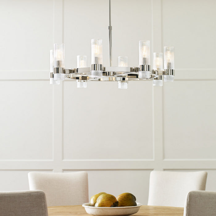 Myhouse Lighting Visual Comfort Studio - CC1378PN - Eight Light Chandelier - Geneva - Polished Nickel