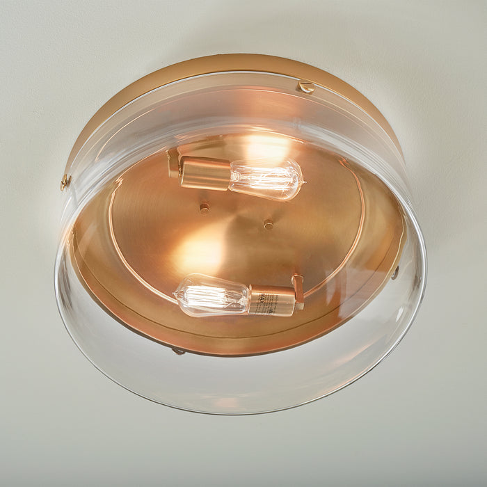 Myhouse Lighting Visual Comfort Studio - CF1032BBS - Two Light Flush Mount - Garrett - Burnished Brass