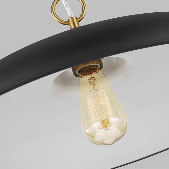 Myhouse Lighting Visual Comfort Studio - CP1231MBKBBS - One Light Pendant - Wellfleet - Midnight Black and Burnished Brass