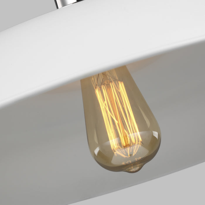 Myhouse Lighting Visual Comfort Studio - CP1231MWTPN - One Light Pendant - Wellfleet - Matte White and Polished Nickel