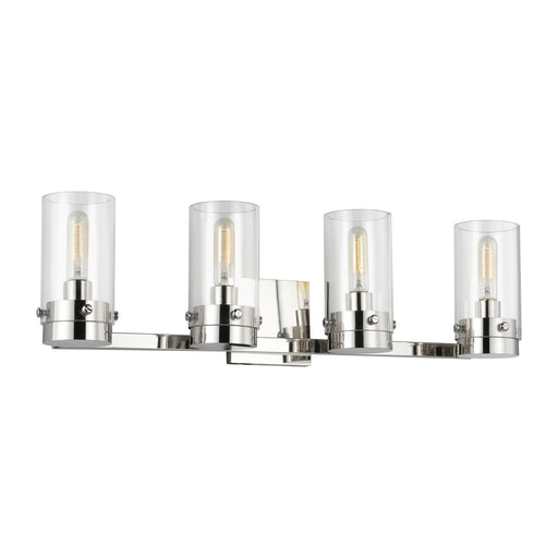 Myhouse Lighting Visual Comfort Studio - CW1004PN - Four Light Vanity - Garrett - Polished Nickel