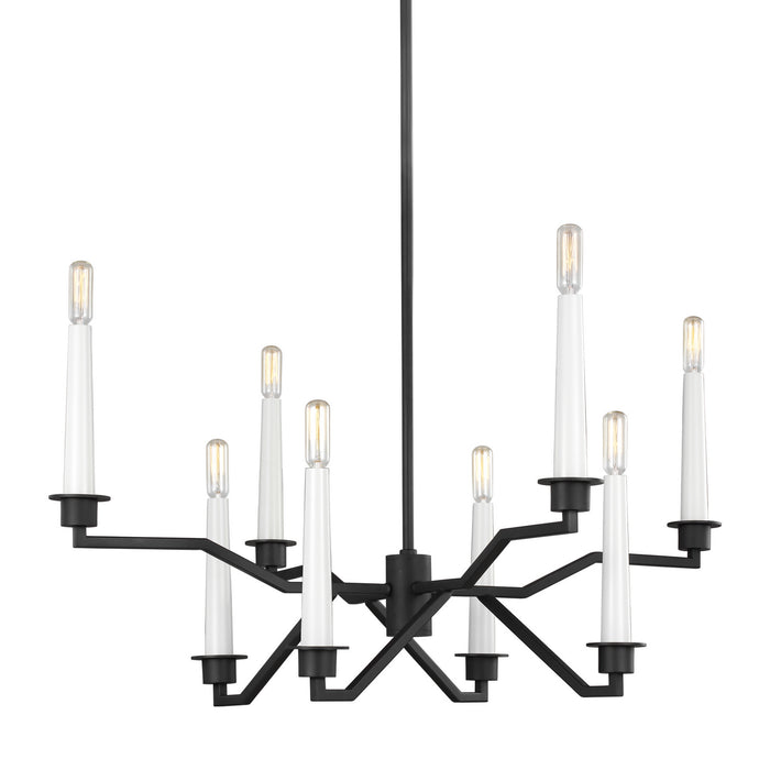 Myhouse Lighting Visual Comfort Studio - EC1108MBK - Eight Light Chandelier - Hopton - Midnight Black