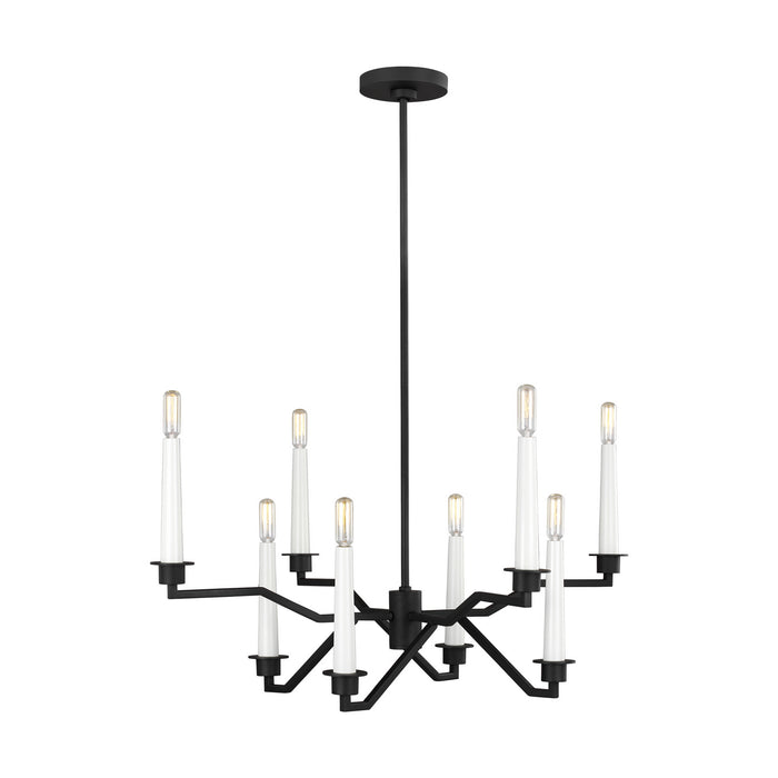 Myhouse Lighting Visual Comfort Studio - EC1108MBK - Eight Light Chandelier - Hopton - Midnight Black