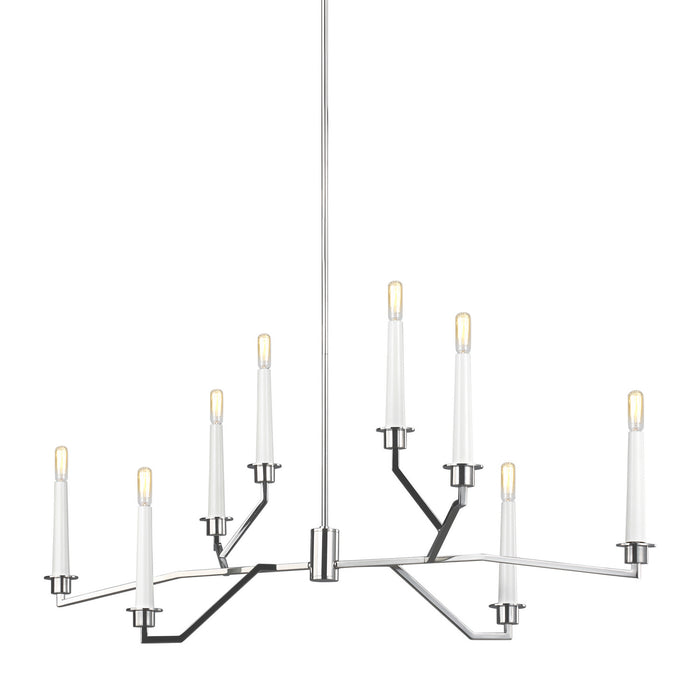 Myhouse Lighting Visual Comfort Studio - EC1118PN - Eight Light Chandelier - Hopton - Polished Nickel