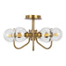 Myhouse Lighting Visual Comfort Studio - EF1036BBS - Six Light Semi-Flush Mount - Verne - Burnished Brass