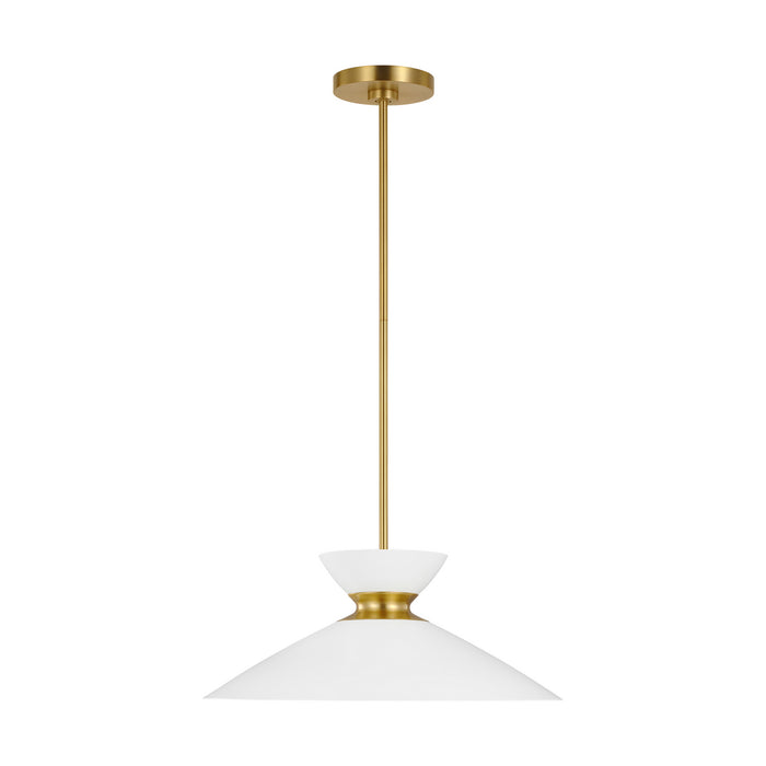 Myhouse Lighting Visual Comfort Studio - EP1231MWTBBS - One Light Pendant - Heath - Matte White and Burnished Brass