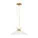 Myhouse Lighting Visual Comfort Studio - EP1231MWTBBS - One Light Pendant - Heath - Matte White and Burnished Brass