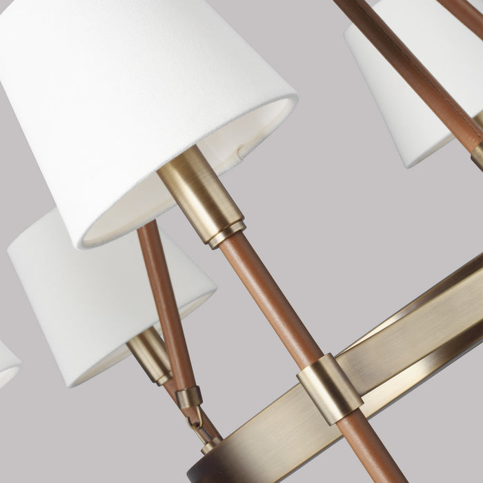 Myhouse Lighting Visual Comfort Studio - LC1006TWB - Six Light Chandelier - Katie - Time Worn Brass