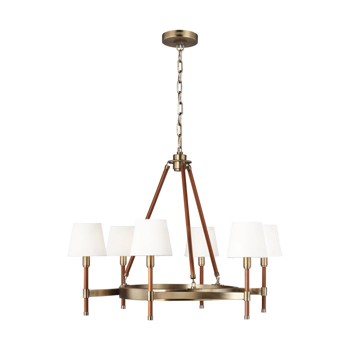 Myhouse Lighting Visual Comfort Studio - LC1006TWB - Six Light Chandelier - Katie - Time Worn Brass