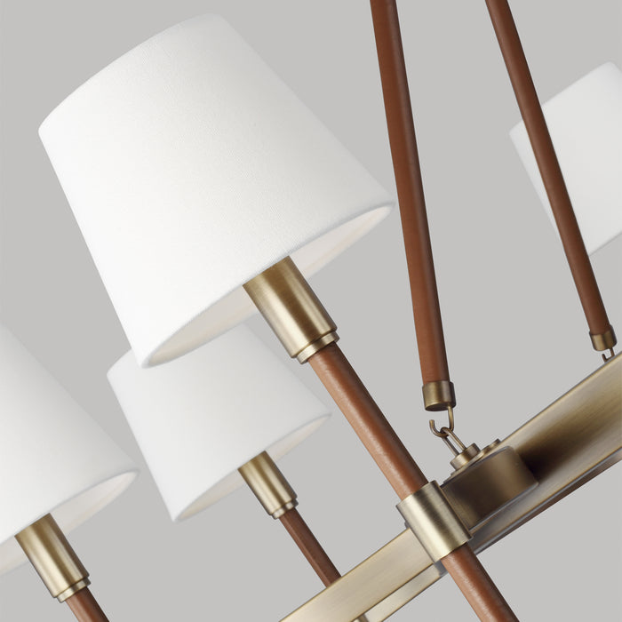 Myhouse Lighting Visual Comfort Studio - LC1018TWB - Eight Light Chandelier - Katie - Time Worn Brass